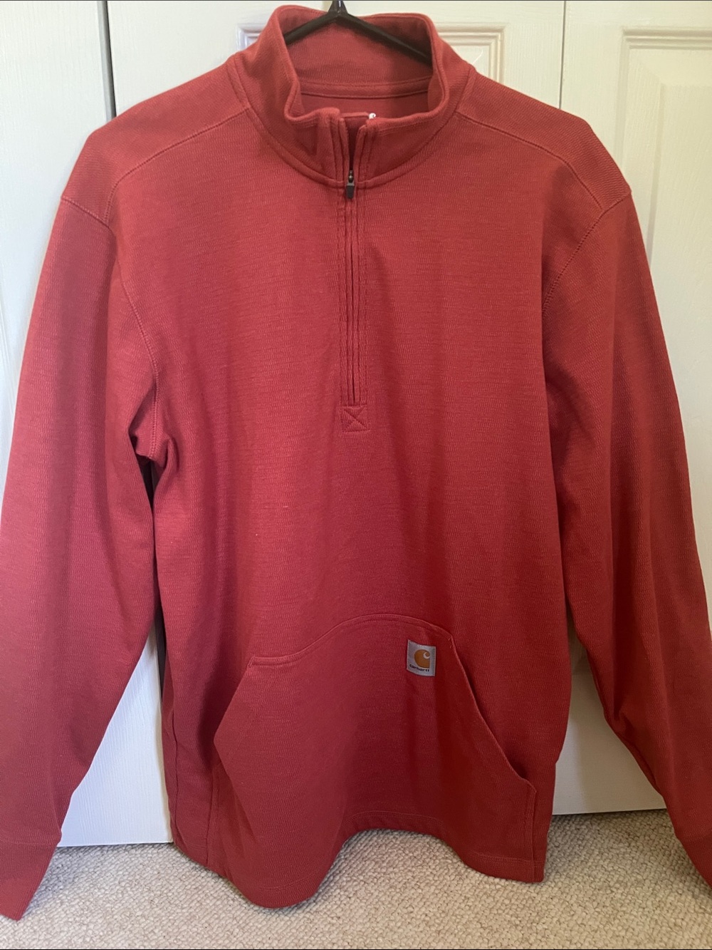 Carhartt Men’s Brick Red Half-Zip Sweatshirt